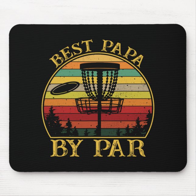 Mousepad Melhor Papai Pelo Par Divertido Disc Golfing Pai  (Frente)