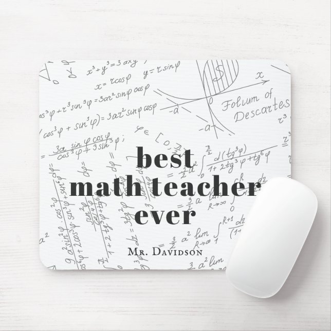 Mousepad Melhor Professor de Matemática | Monograma de Fórm (Com mouse)