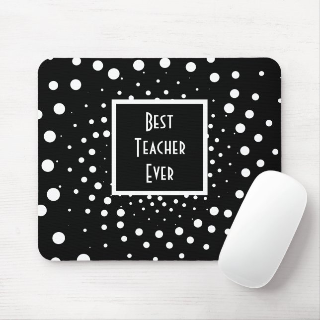 Mousepad Melhor Professor de Todos os Tempos Preto e Branco (Com mouse)