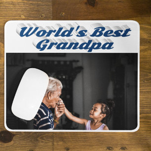 Mousepad Melhor texto azul de foto do avô