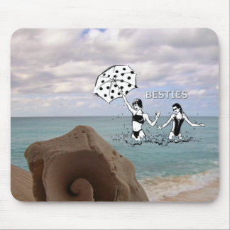 Mousepad Melhores amigos no Seashell da praia