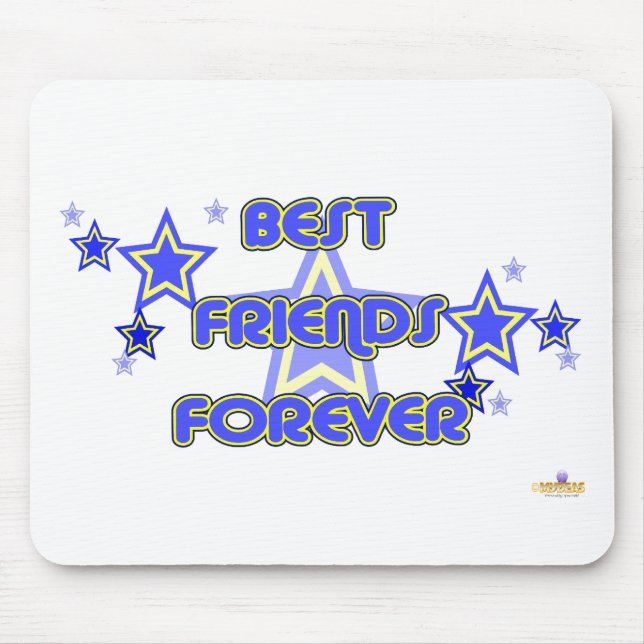 Mousepad Melhores Amigos para Estrelas Amarelas Azuis (Frente)