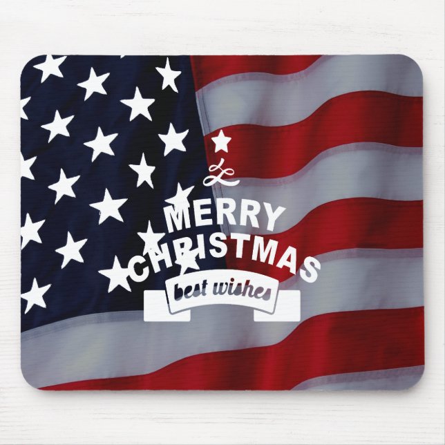 Mousepad Melhores Desejos Feliz Natal Estados Unidos Arte d (Frente)