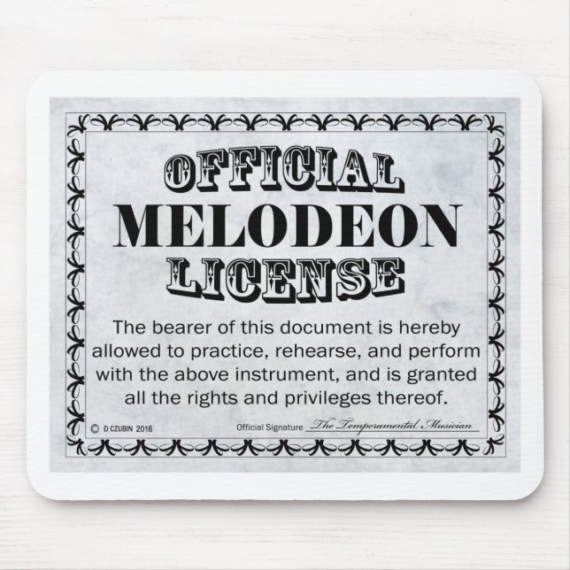 Mousepad Melodeon License (Frente)