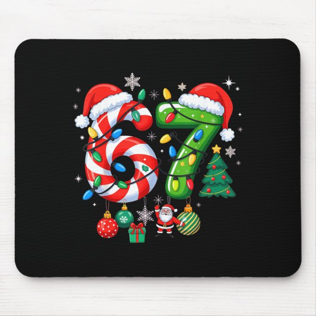 Mousepad Meme 6 7 Christmas Matching Outfit Six Seven Trend (Frente)