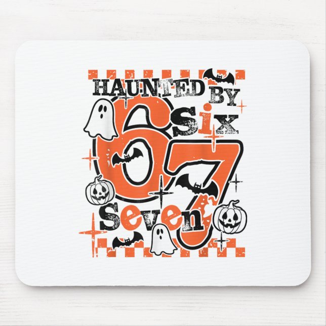Mousepad Meme Assombrado 67 Seis Sete 6-7 Piada Divertida d (Frente)