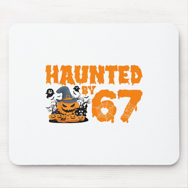 Mousepad Meme Assombrado 67 Seis Sete 6-7 Piada Divertida d (Frente)