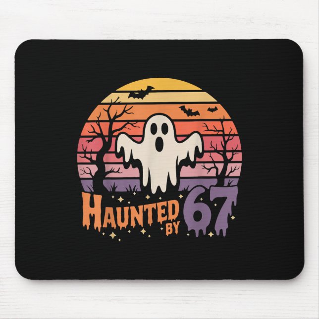 Mousepad Meme Assombrado Retro 67 Seis Sete 6 7 (Frente)
