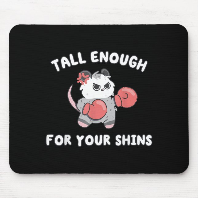 Mousepad Meme de boxe de gambá engraçado alto o suficiente  (Frente)