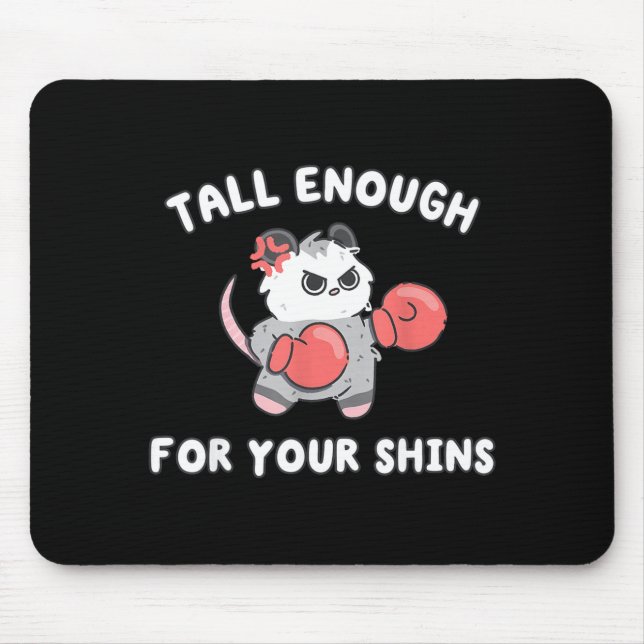 Mousepad Meme de boxe de gambá engraçado alto o suficiente  (Frente)