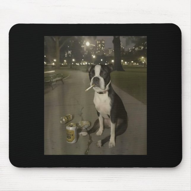 Mousepad Meme de cachorro fumando cigarro engraçado Gen Z M (Frente)