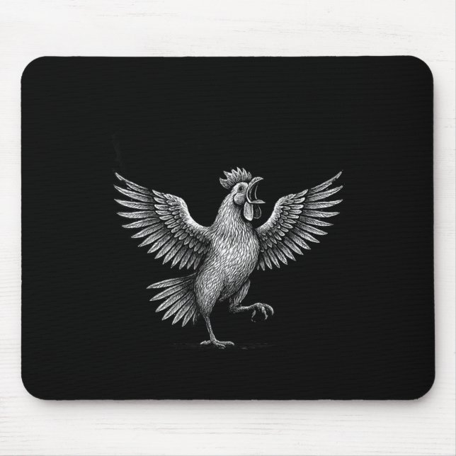 Mousepad Meme de Frango Caw Ditos Engraçados Humor de Galo  (Frente)