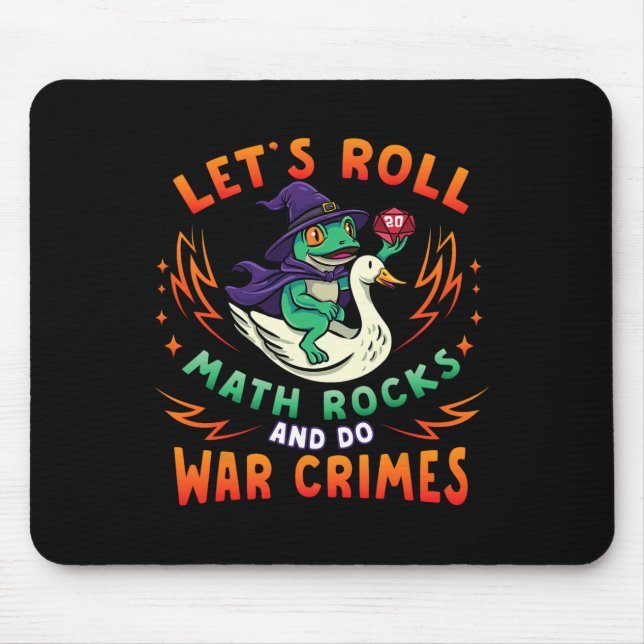 Mousepad Meme de Ganso de Rã Vamos Rolando Matemática Rocha (Frente)