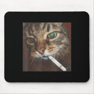Mousepad Meme de Gato Fumante Engraçado