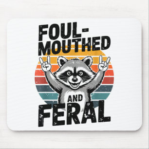 Mousepad Meme de guaxinim mal falado e selvagem Lixo engraç