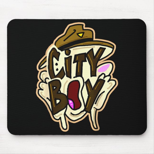 Mousepad Meme de menino da cidade  (Frente)