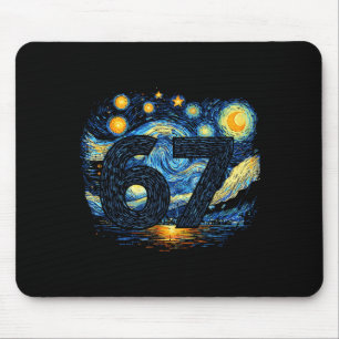 Mousepad Meme Divertido 67 Seis Sete Arte Estrelada Noturna