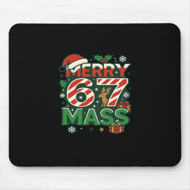 Mousepad Meme Divertido Feliz 67 M Cana de Açúcar Natal Núm (Frente)