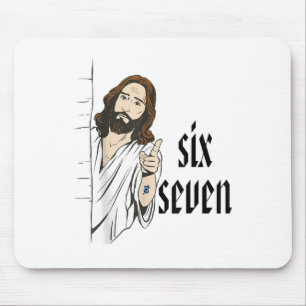 Mousepad Meme Divertido Seis Sete Rotação Cerebral 6 7 Vira