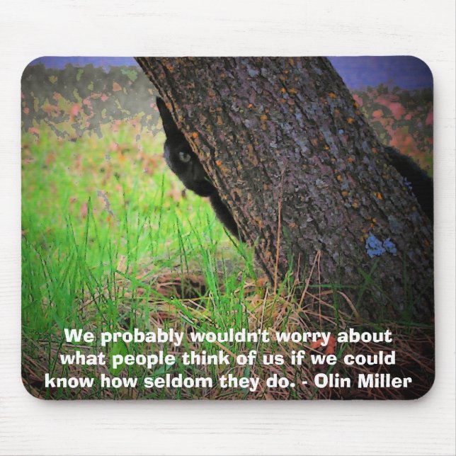 Mousepad Meme do gatinho autolimitado com citação de Olin M (Frente)