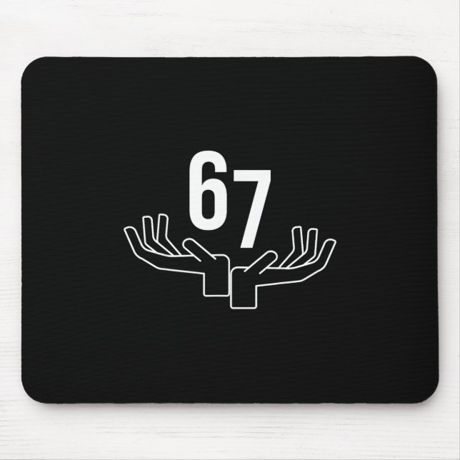 Mousepad Meme do gesto de mão 67 Six Seven (Frente)