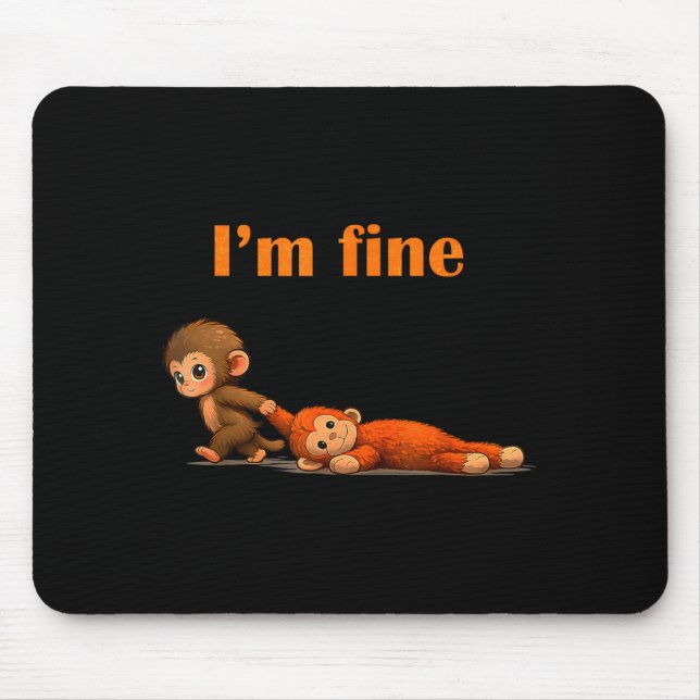 Mousepad Meme do macaco socando o animal de pelúcia abraçan (Frente)
