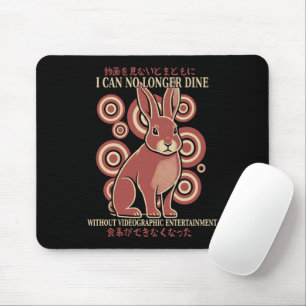 Mousepad Meme Eclético de Vídeo de Jantar de Coelho Japonês