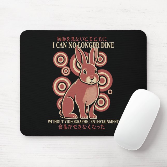 Mousepad Meme Eclético de Vídeo de Jantar de Coelho Japonês (Com mouse)