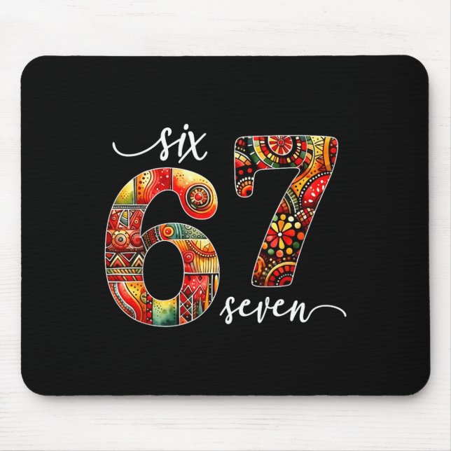 Mousepad Meme Engraçado 6 7 Seis Sete Mês da História Negra (Frente)