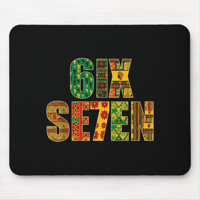Mousepad Meme Engraçado 6 7 Seis Sete Mês da História Negra (Frente)
