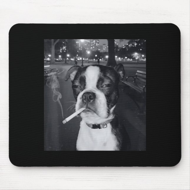 Mousepad Meme Engraçado de Cachorro Fumando Cigarro Gen Z A (Frente)