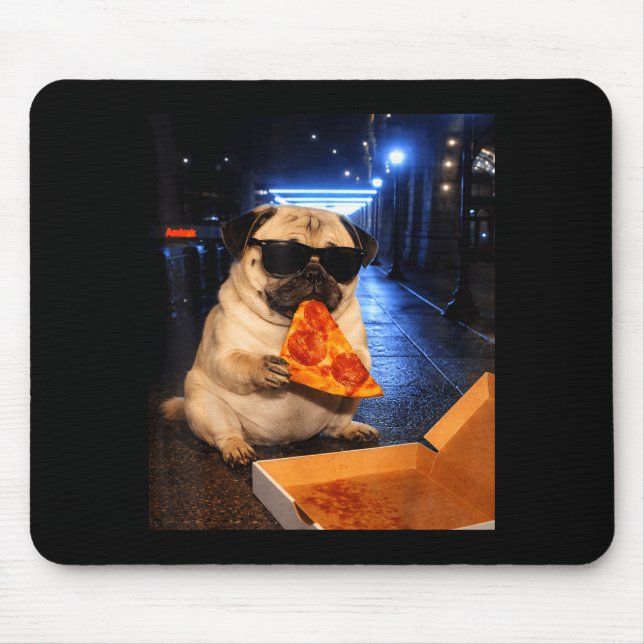 Mousepad Meme Engraçado do Pug Cachorro Pug Com Óculos de S (Frente)