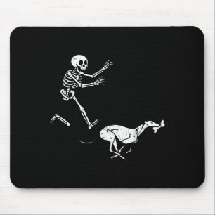 Mousepad Meme Engraçado Greyhound Esqueleto Correndo Hallow