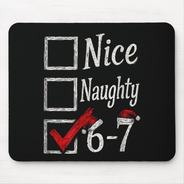 Mousepad Meme Nice Naughty Christmas Funny Gift Men, Women  (Frente)
