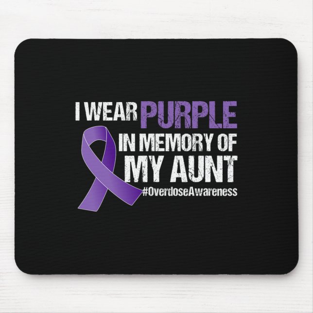 Mousepad Memória de Conscientização da Tia Sobre Overdose  (Frente)
