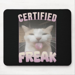 Mousepad Memória de Gato Engraçado de Freak Certificado