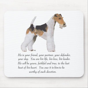 Mousepad Memória / Dedicação ao Wire Fox Terrier MACHO