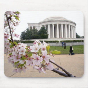 Mousepad Memorial Thomas Jefferson com flores de cerejeira