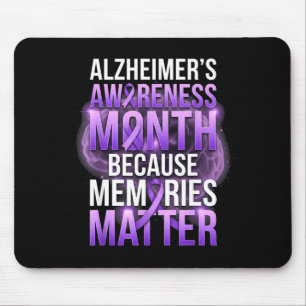 Mousepad Memórias laço roxo mês de conscientização sobre al