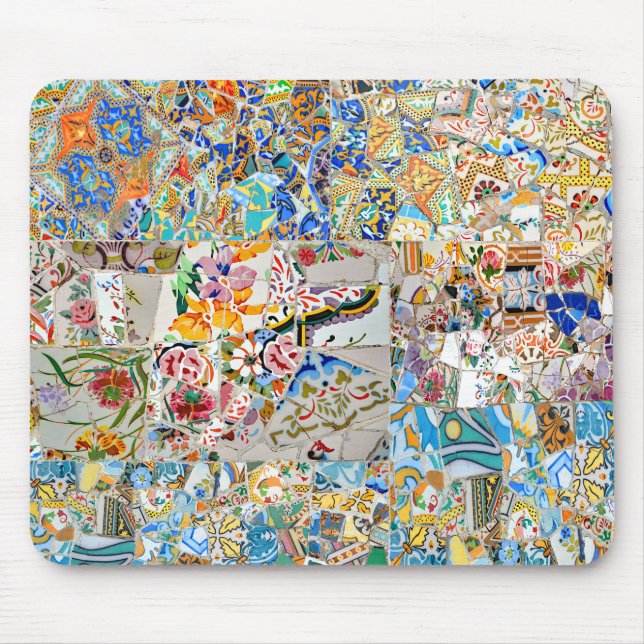 Mousepad Memórias. Parque Güell. Grande mosaico. Parte 1. (Frente)
