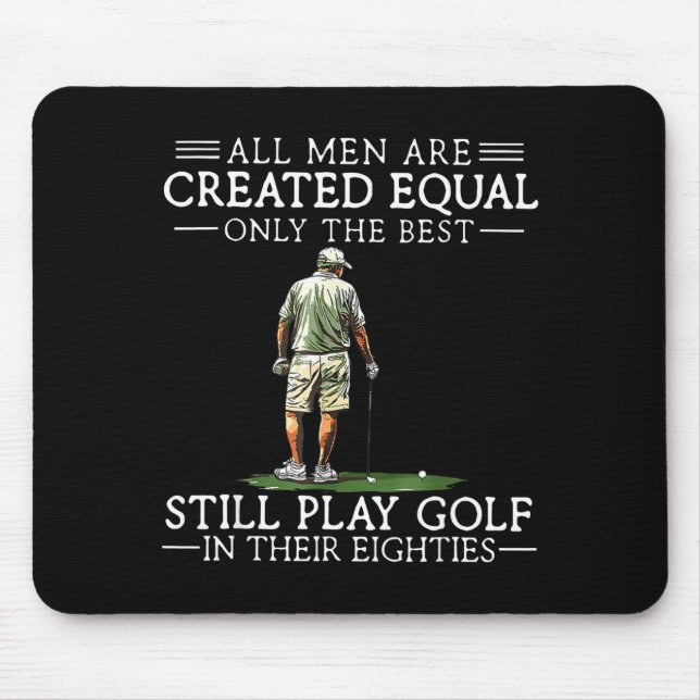 Mousepad Men Play Golf Eighties Funny Golfer Golfing  (Frente)