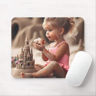 Mousepad Menina Admirando uma concha