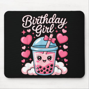 Mousepad Menina Aniversariante Fofa Nk Laço Bolha Chá de Bo