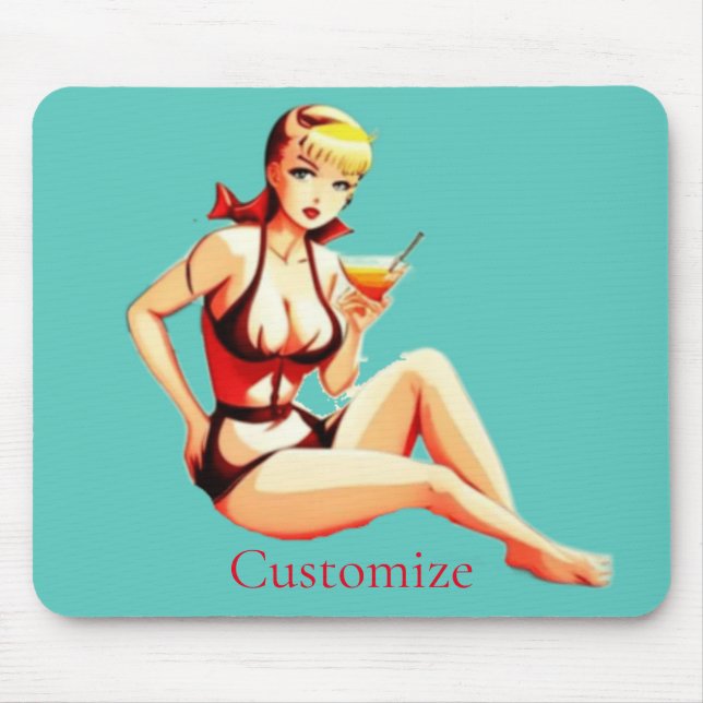 Mousepad Menina Bikini, Loura-branca, Thunder_Cove (Frente)