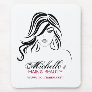 Mousepad Menina bonita com ícone da composição do cabelo