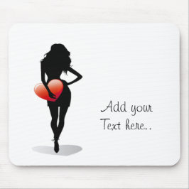 Mousepad Menina com Coração