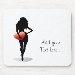 Mousepad Menina com Coração