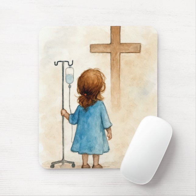 Mousepad Menina com suporte de IV e cruz (Com mouse)