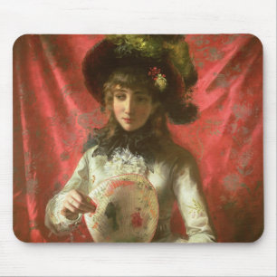 Mousepad Menina com um fã