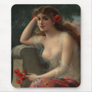 Mousepad Menina com uma Papoula